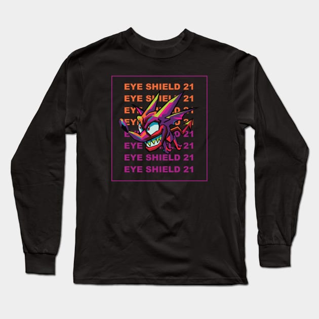 Deimon Devil Bats In Wpap Pop Art Style Long Sleeve T-Shirt by Hanafi